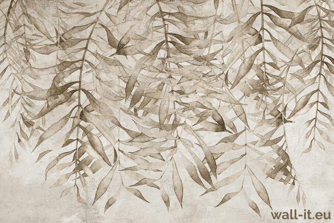 Delikatna fototapeta do salonu Tapeta do sypialni liście