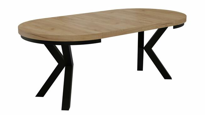 STÓŁ OKRĄGŁY ROZKŁADANY METAL LOFT SALON KUCHNIA POKÓJ NOGA X