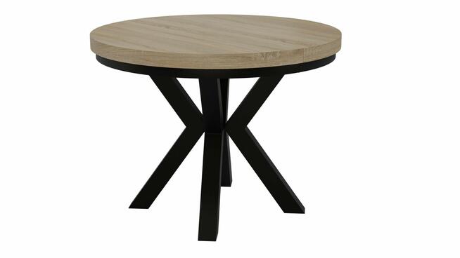 STÓŁ OKRĄGŁY ROZKŁADANY METAL LOFT SALON KUCHNIA POKÓJ NOGA X