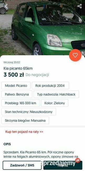 Kia Picanto 1.1 benzyna, klimatyzacja