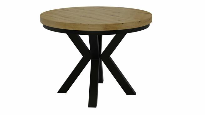 STÓŁ OKRĄGŁY ROZKŁADANY METAL LOFT SALON KUCHNIA POKÓJ NOGA X