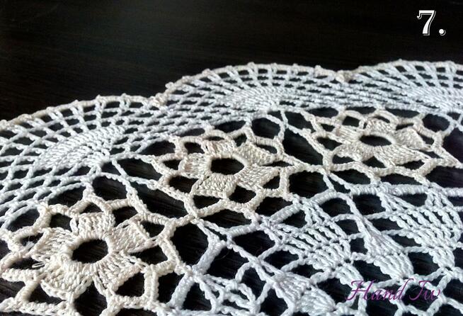 Serweta szydełkowa w kwiaty, moje rękodzieło (37 cm)