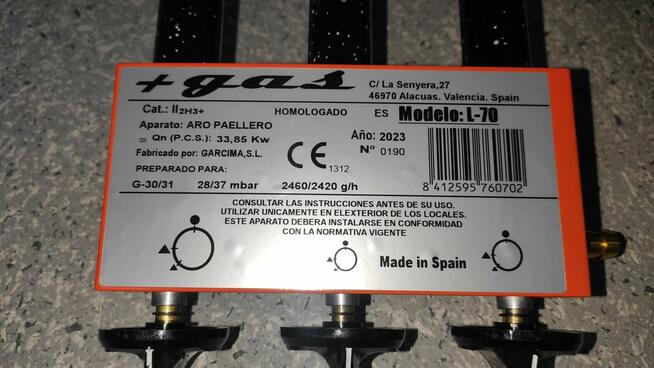 Palnik gazowy GARCIMA L70 + GAS, 70 cm (Dostępne również L-5