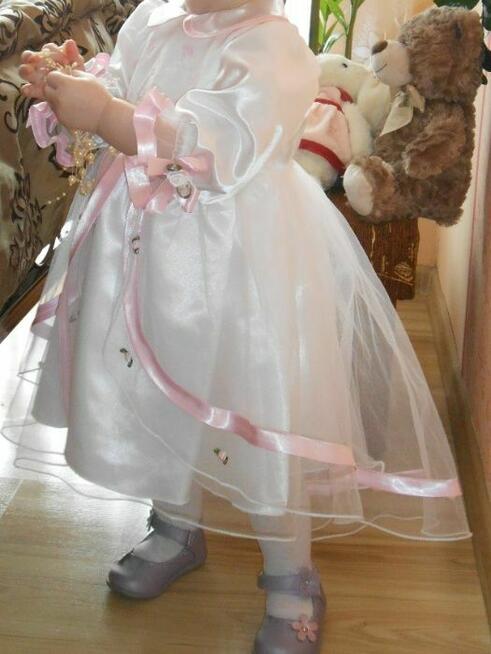 Chrzest, wesele, uroczystość sukieneczka+ buciki+ czapeczki
