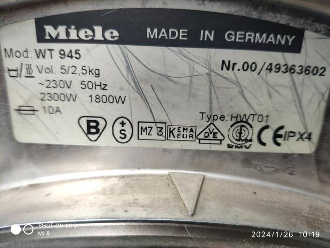 części pralka, pralko-suszarka Miele WT945,