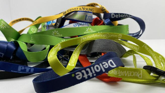 Smycze gadżety do kluczy, etykiet