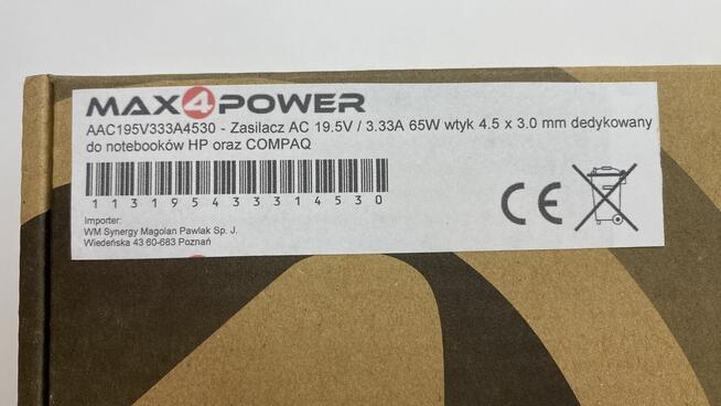 Zasilacze max4power AAC195V333A4530PAL9 65 W do Uniwersalne