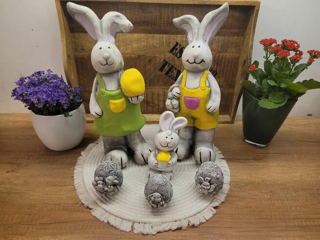 gąski gipsowe figurki wielkanocne zając króliczek królik