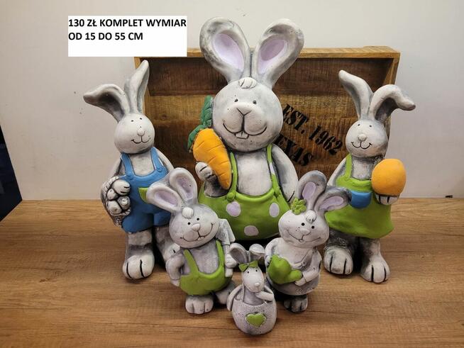 gąski gipsowe figurki wielkanocne zając króliczek królik