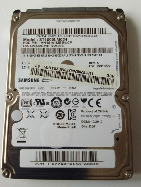 Dysk twardy Samsung ST1000LM024 1TB (1000GB) HN-M101MBB/LCP