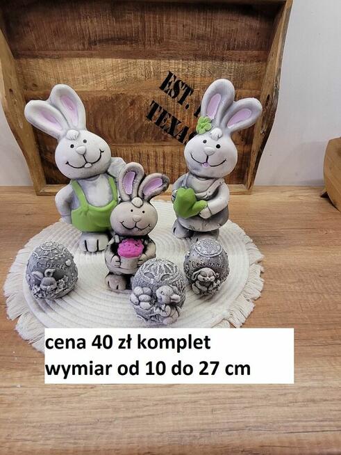 królik gipsowy zajaczek z gipsu figurki wielkanocne