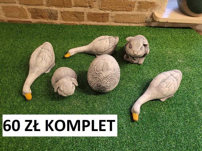 figurki wielkanocne zajączek gipsowy królik gąski kaczka kur