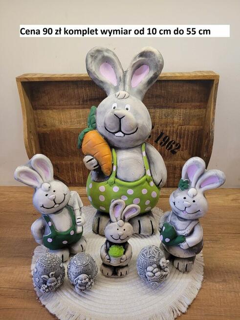 królik gipsowy zajaczek z gipsu figurki wielkanocne