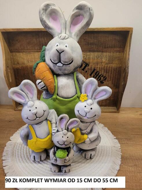 ozdoby wielkanocne królik gipsowy figurki wielkanocne zając