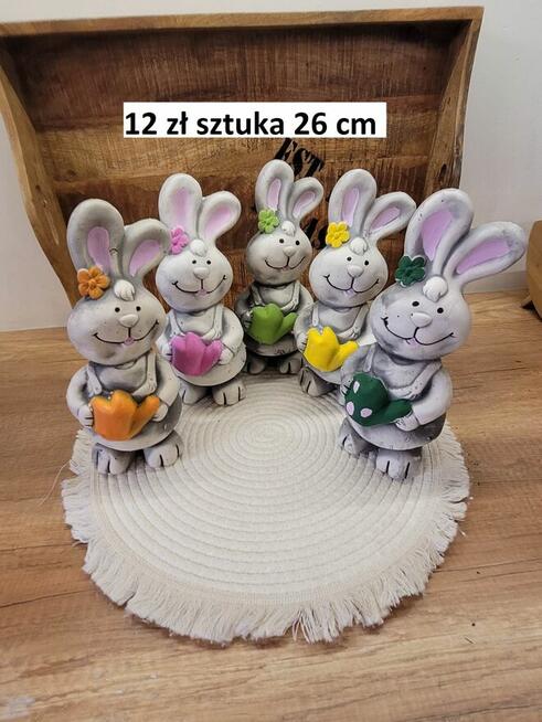 gąski gipsowe figurki wielkanocne zając króliczek królik