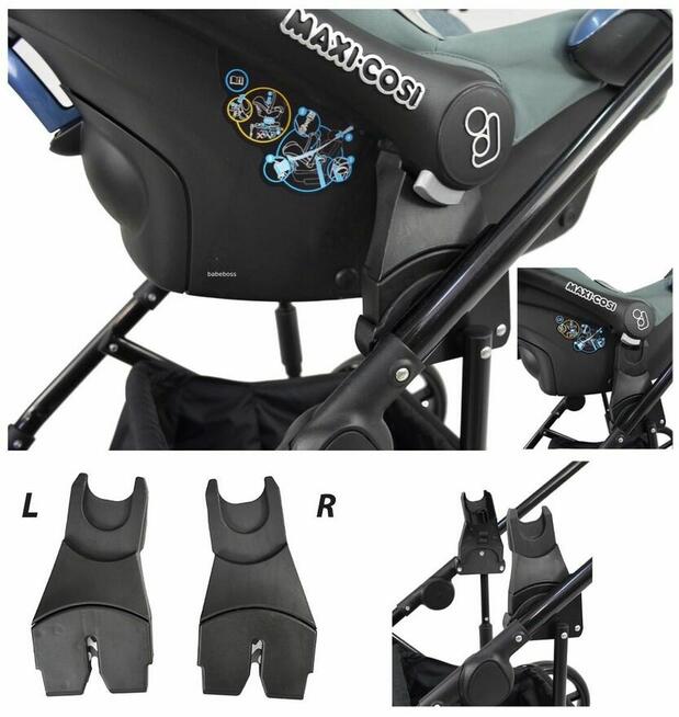 WÓZEK DZIECIĘCY BeRco 2w1 Adaptery Maxi Cosi Cybex X-Lander