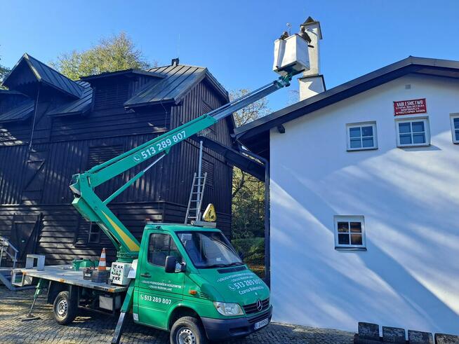 Podnośnik koszowy zwyżka mycie malowanie elewacji