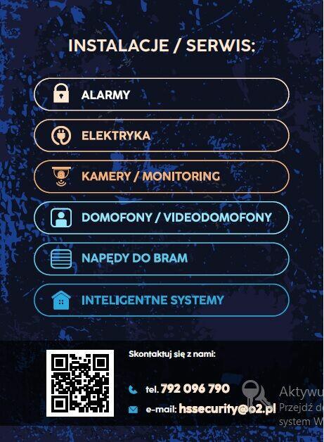 KAMERY ALARMY NAPĘDY DO BRAM DOMOFONY INSTALACJE SERWIS