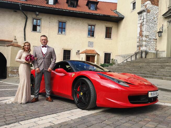 Ferrari 458 Italia do ślubu - wynajem samochodów sportowych