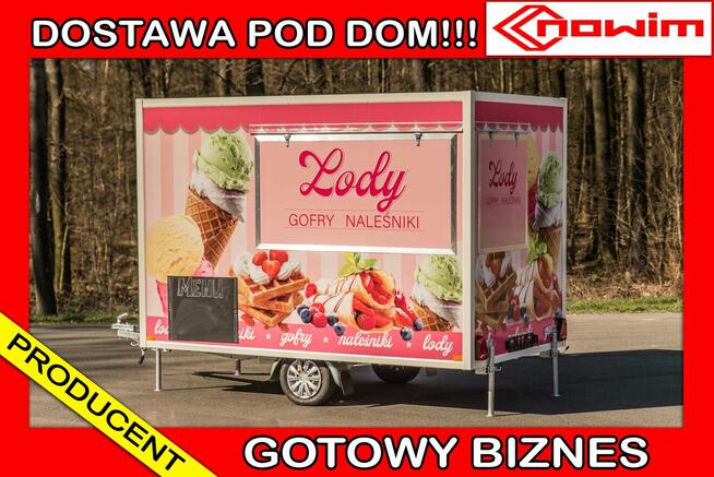przyczepa gastronomiczna gotowy biznes lody lodziarnia 3,5 m