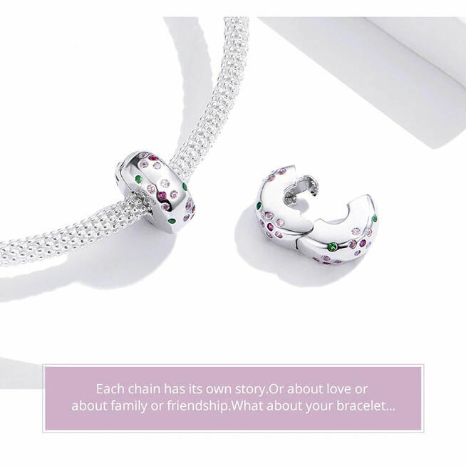 Pandora Charm koralik klips kwiatki cyronie