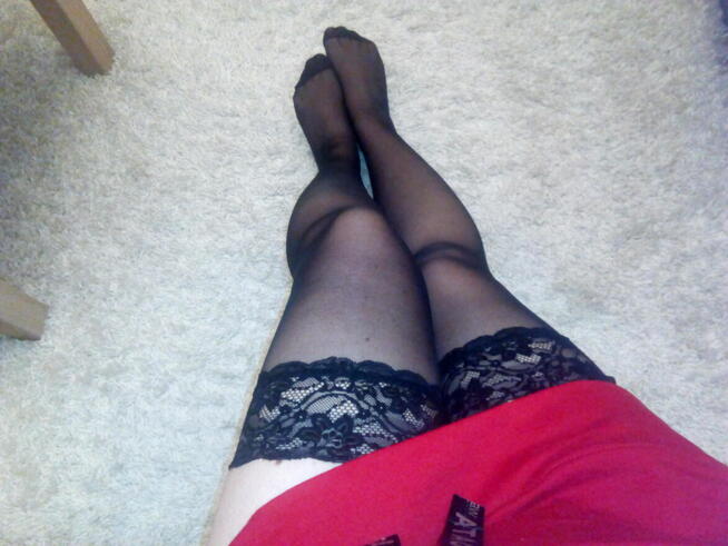 Zmyslowe pończochy z koronką,3/4