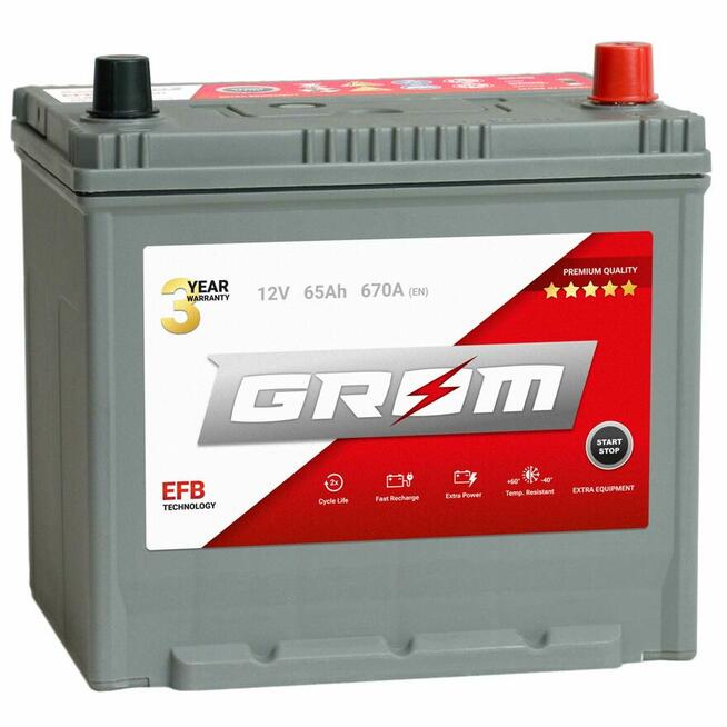 Akumulator GROM EFB START&STOP 65Ah 670A Hallera 4