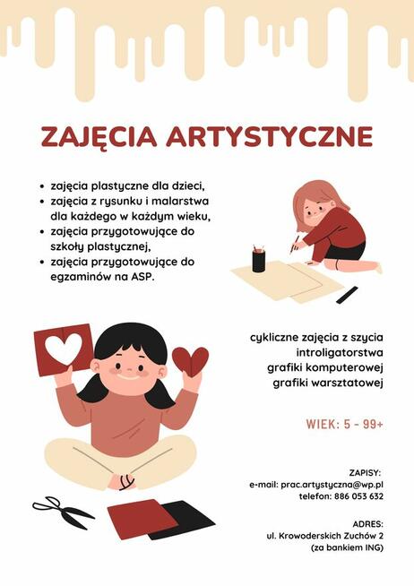Zajęcia plastyczne, warsztaty artystyczne