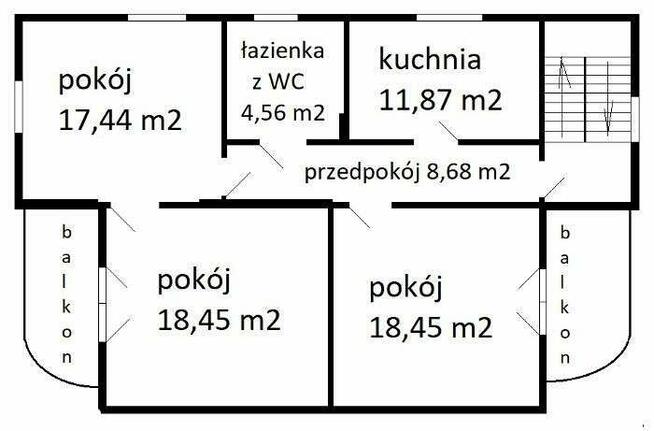 3-pokojowe mieszkanie, I piętro. Działka 552m2.