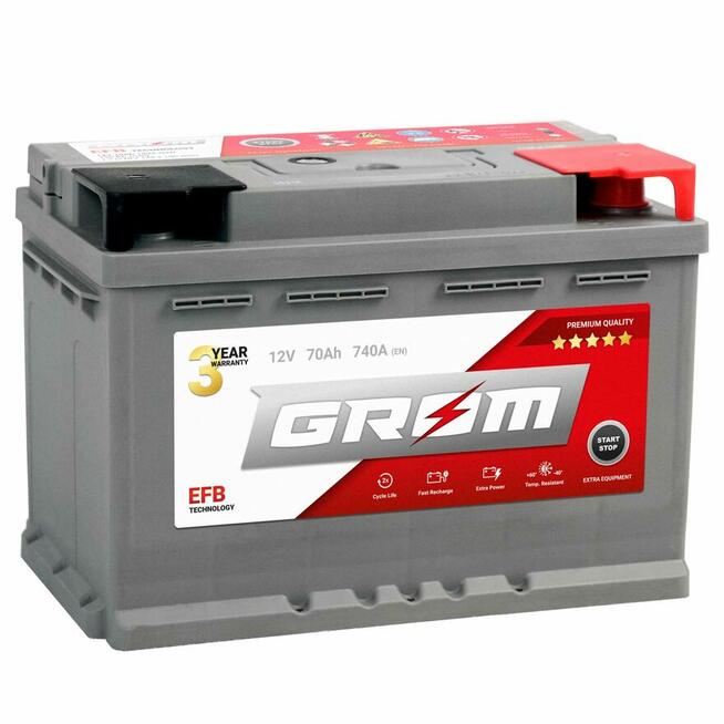 Akumulator GROM EFB START&STOP 70Ah 740A Hallera 4