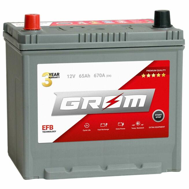 Akumulator GROM EFB START&STOP 65Ah 670A Hallera 4