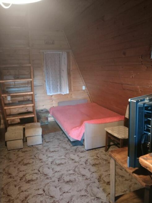 Wynajmę działkę letniskową z drewnianym domkiemw Jachrance