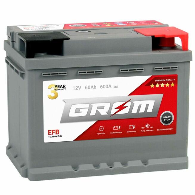 Akumulator GROM EFB START&STOP 60Ah 600A Hallera 4