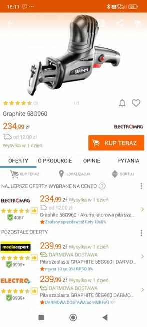 GRAPHITE PIŁA SZABLASTA LISI OGON 350W