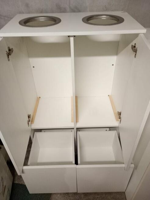 Kosz szafka biała komoda z koszem kosze komody z koszem biur