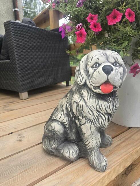 Pies BERNARDYN figurka gipsowa psa dekoracja dekor z gipsu