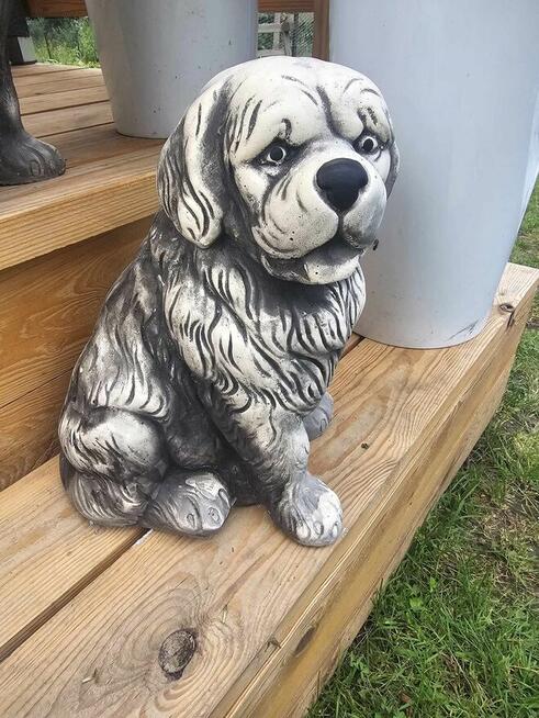 Pies BERNARDYN figurka gipsowa psa dekoracja dekor z gipsu