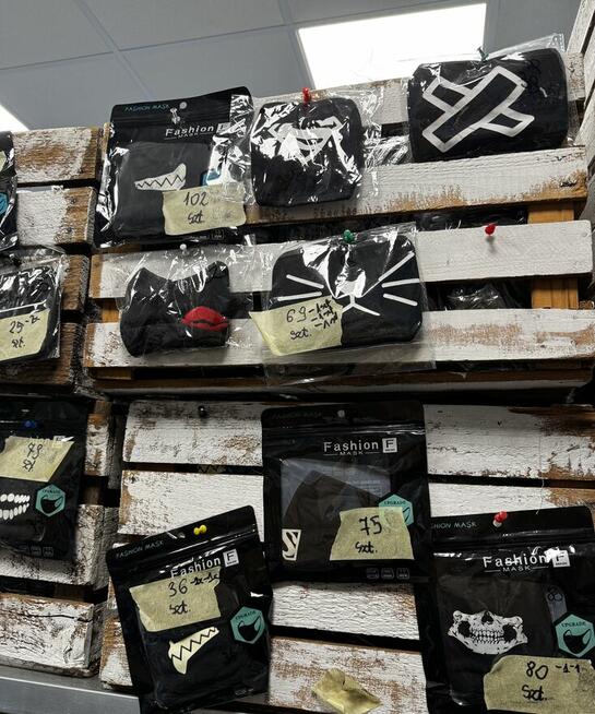 2600 sztuk Masek materiałowych z nadrukiem duża paczka faktu