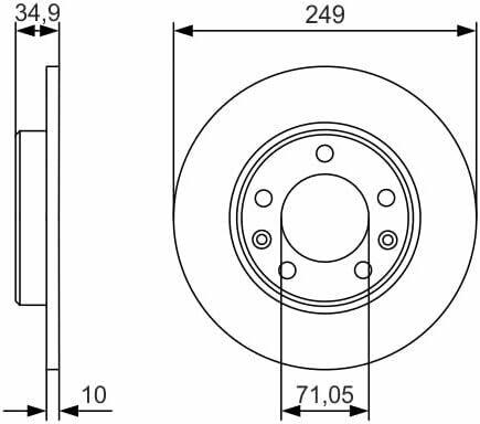BOSCH Tarcza hamulcowa tył 0986479C23 BD2162 Peugeot 308