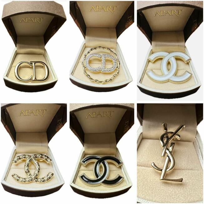 Broszka Yves Saint Laurent YSL złota