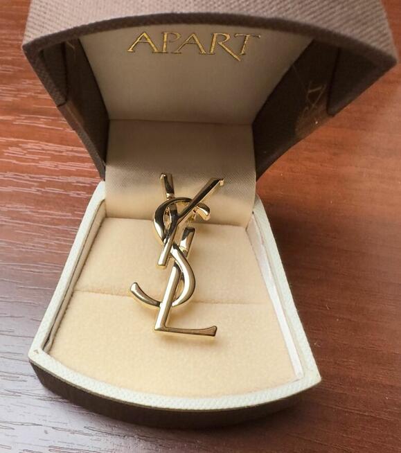 Broszka Yves Saint Laurent YSL złota