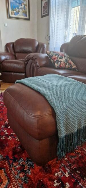 Komplet skórzany, sofa, 2 fotele
