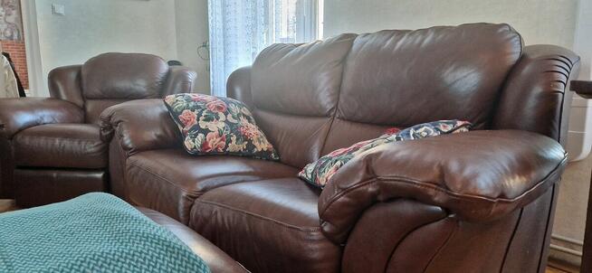 Komplet skórzany, sofa, 2 fotele