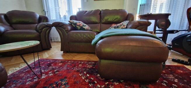 Komplet skórzany, sofa, 2 fotele