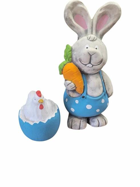 Mega królik gipsowy kura wielkanocna