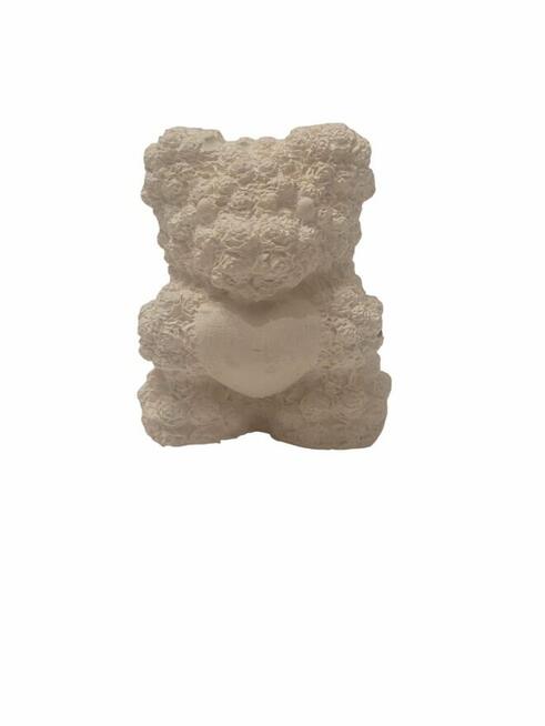 MIŚ Z SERCEM figurka gipsowa UPOMINEK dla GOŚCI dekoracja bi