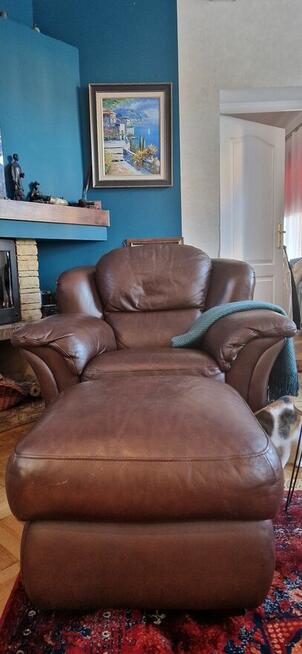Komplet skórzany, sofa, 2 fotele