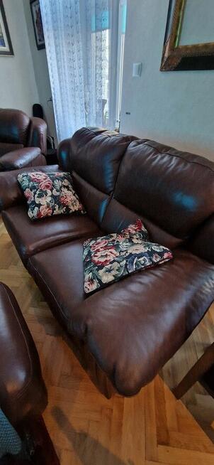 Komplet skórzany, sofa, 2 fotele
