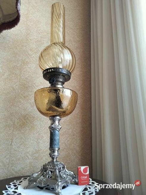 Stara duża 100% sprawna lampa naftowa, olejowa. 72cm