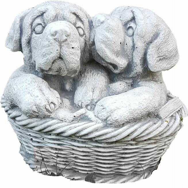 Pieski w koszyczku odlew piesków dekoracja